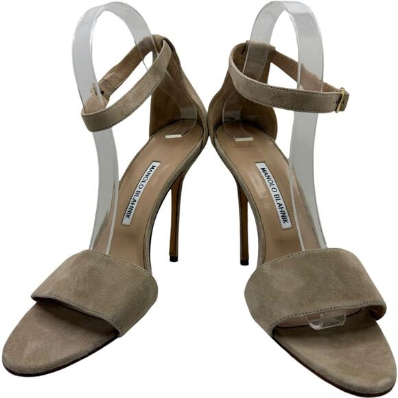 Manolo Blahnik Tres Ankle Strap Sandals In Nude Size 40 - Picture 4 of 15
